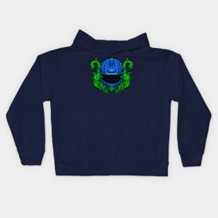 Blue helmet with ornament Kids Hoodie